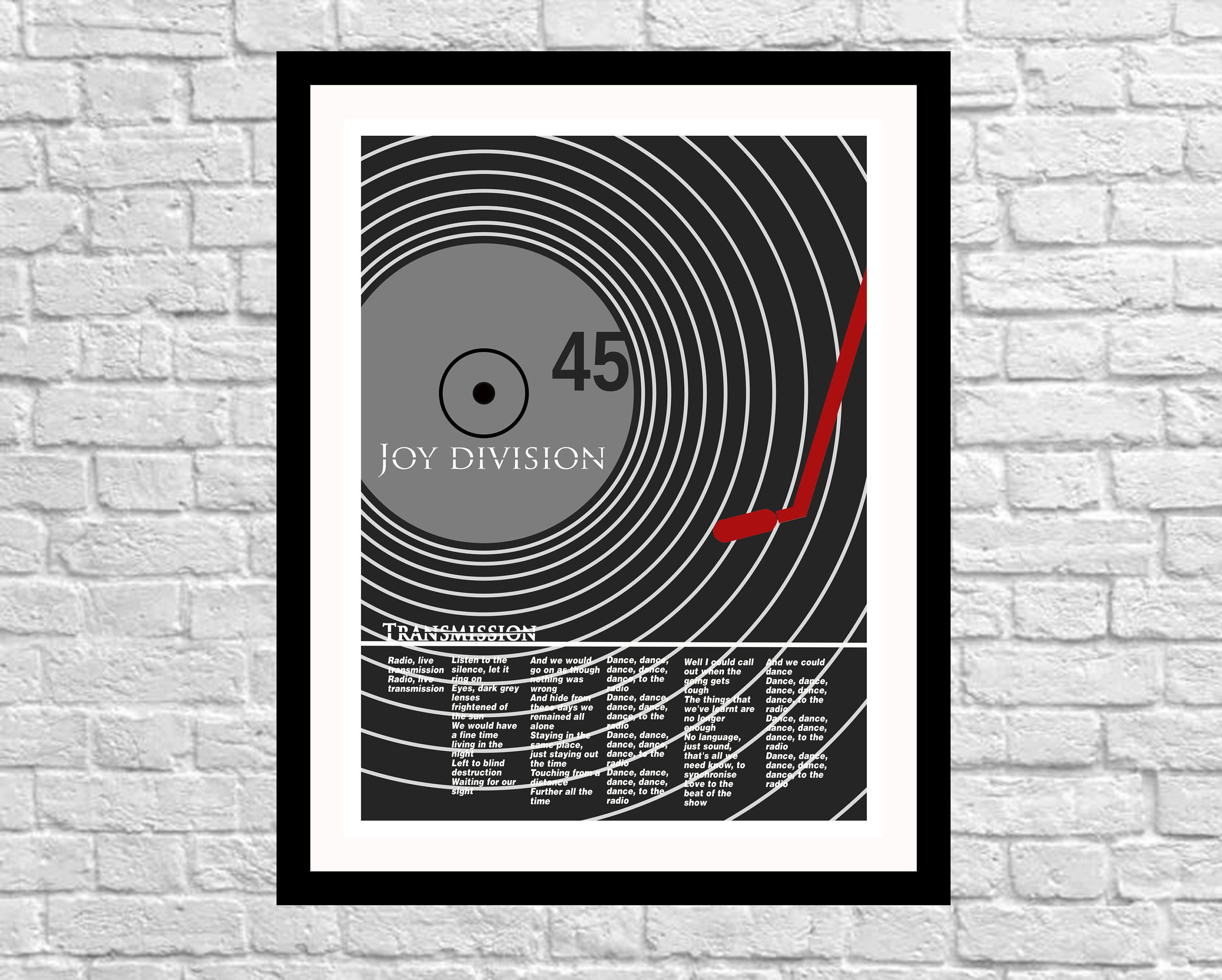 Joy Division Transmission Lyrics Music Poster Print Ian Etsy