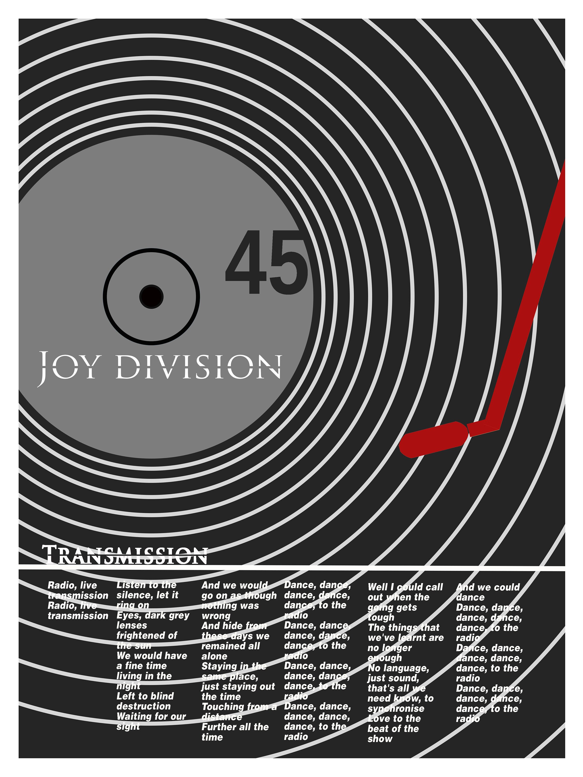 Joy Division Transmission Lyrics Music Poster Print Ian Etsy