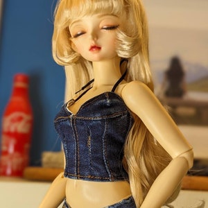 Denim Corset for SD16 SDGr Dollfie dream Smart doll Girl, Minifee (BJD)