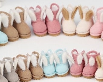 Rabbit Winter boot for Blythe / Pullip / JerryB / Momoko / Azone / Pukifee / middle blythe / obitsu 11, in 6 colors