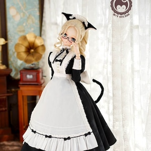 Black cat Maid dress 3 for Dollfie dream Smart doll Girl (BJD)