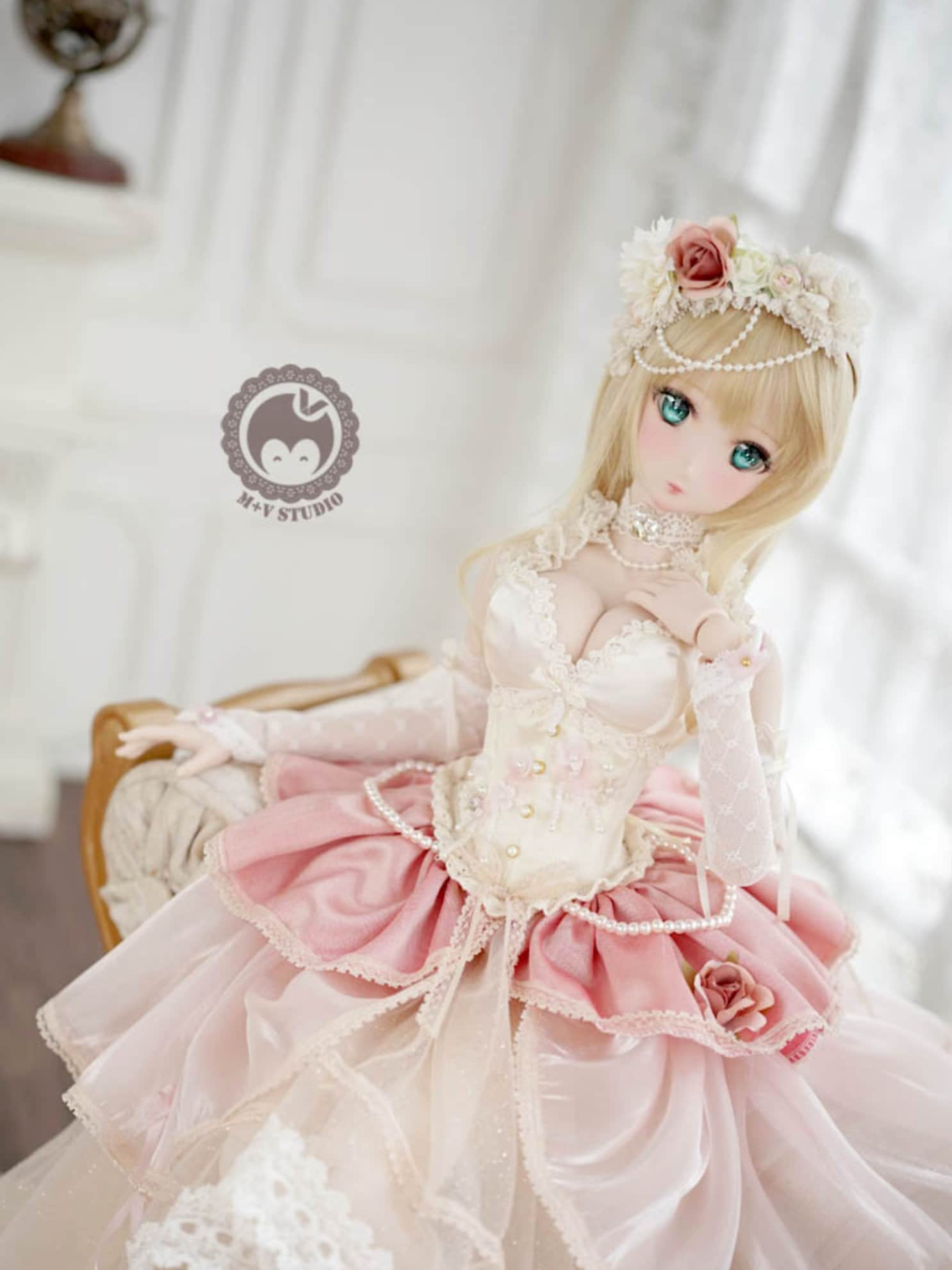 White Tea dress for SD16 SDGr Smart doll Dollfie dream girl BJD