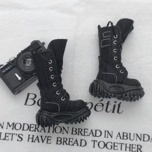 Chunky Lace-Up Combat Boots for Blythe / Pullip / JerryB / Azone pure neemo/ momoko Platform Doll Boots