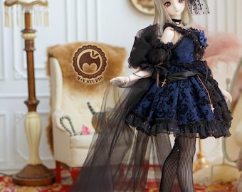 Goth vintage dress for Dollfie dream Smart doll Girl (BJD)