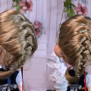 Wig B01 French braid, for Blythe / SD doll 9-10inch