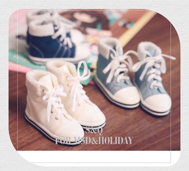 5 Pairs High Top Sneaker Lace Up Canvas Shoes for 1/4 BJD SD DOD LUTS Dolls 
