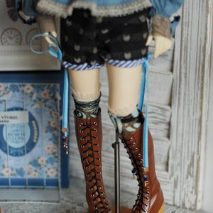 Knee boot for BJD SD MSD Brown