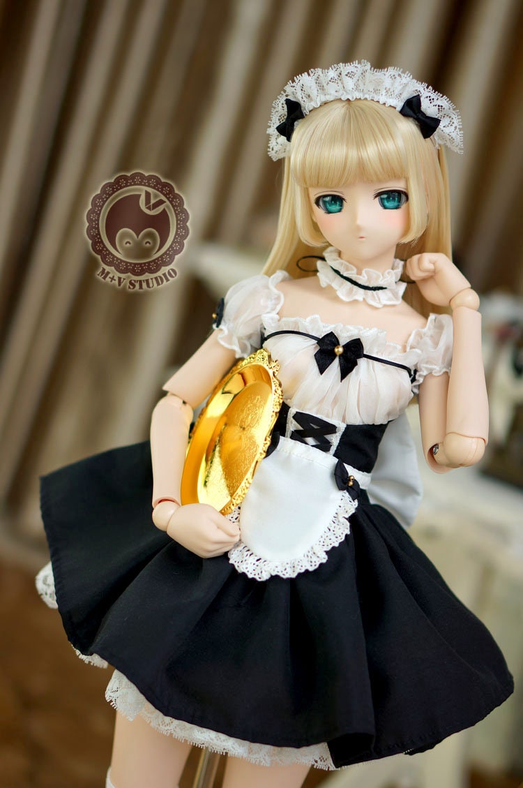 Maid Dress Waitress for Dollfie Dream Smart Doll Girl (BJD