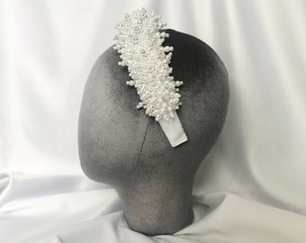 AURORA - Bridal headband with pearls