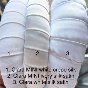CLARA MINI Slim Chic Bridal Headband Wrapped In Pure Silk image 5