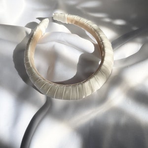 CLARA MINI Slim Chic Bridal Headband Wrapped In Pure Silk image 2