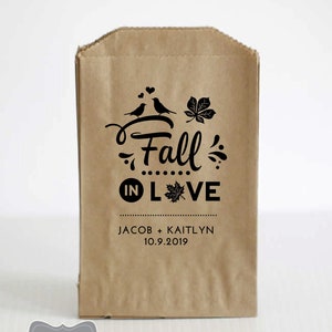 Fall Wedding Favor Bags, Wedding Favors for Fall, Fall In Love Wedding Favors, Leaves Wedding Favor Bags, Fall Favor Bags, Autumn Favor Bags