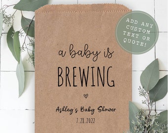 Baby Shower Favor Bags, Baby Shower Favors, Coffee Favor Bags, Favor Bags, Tea Baby Shower Favors, Coffee favors, Personalized Shower Bag