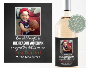 Teacher Christmas Gift, Teacher Gift, Teacher Christmas Wine Label, Christmas Gift for Teachers, Daycare Provider Gift, Babysitter Gift