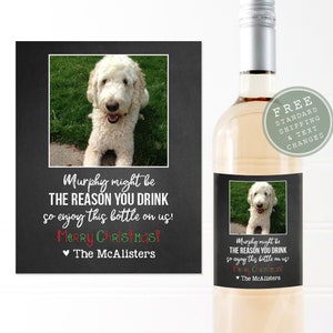 Dog Sitter Gift, Dog Groomer Gift, Vet Gift, Gift For Groomer, Gift for Pet Lover, Pet Doctor Gift, Dog Lover Gift, Christmas Wine Label