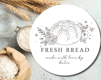 Bread Baking Gifts, Homemade Bread Labels, Sourdough Bread Stickers Labels, Sourdough Starter Label, Fresh Bread Label, Farmers Market Label