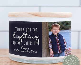 Teacher Christmas Gift, Teacher Candle Label, Teacher Gift, Daycare Provider Gift, Christmas Candle Labels, Personalized Candle Label, Label