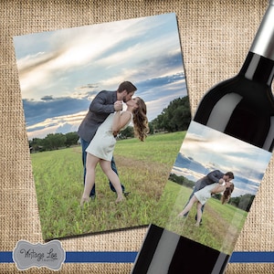 Photo Wine Label, Wedding Wine Label, Engagement Gift, Photo Wedding Gift Wine Label, Wine Label Wedding, Photo Wine Bottle Label, Gift