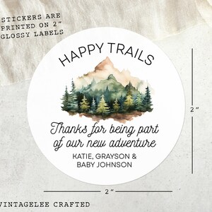 Woodland Baby Shower Stickers, Woodland Baby Shower Favors, Happy Trails Baby Shower Stickers, Woodland Baby Shower Theme, Woodland Animals bild 2