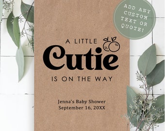 Baby Shower Favor Bags, A Little Cutie is on the way Baby Shower, Little Cutie Favor Bags, Little Cutie Baby Shower, Baby Shower favor Guest