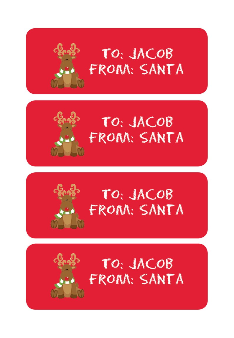 Personalized santa labels santa labels for christmas custom | Etsy