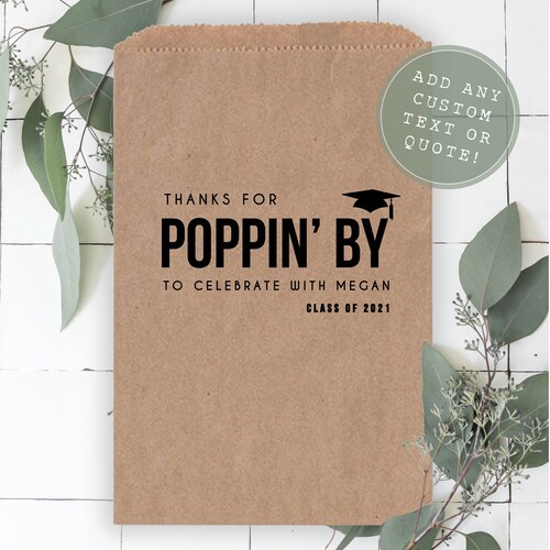 Graduation Favors Graduation Favor Bags Graduation Popcorn Etsy