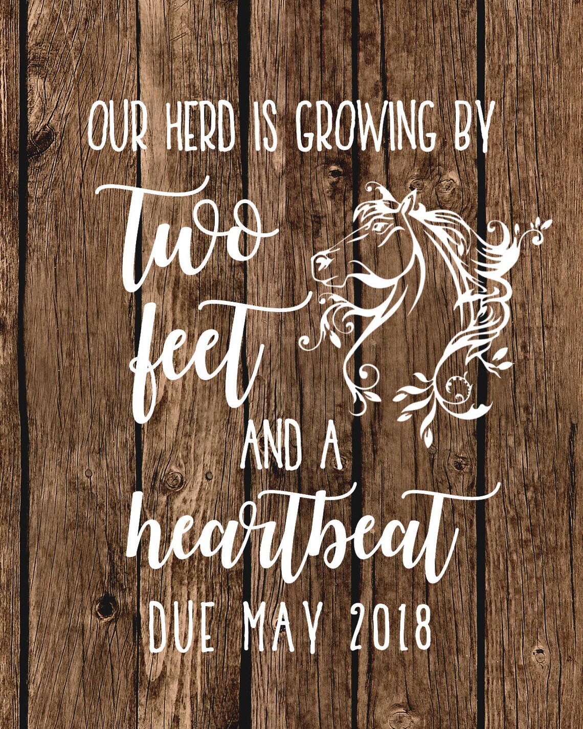 Horse Pregnancy Announcement Pregnancy Announcement to Etsy