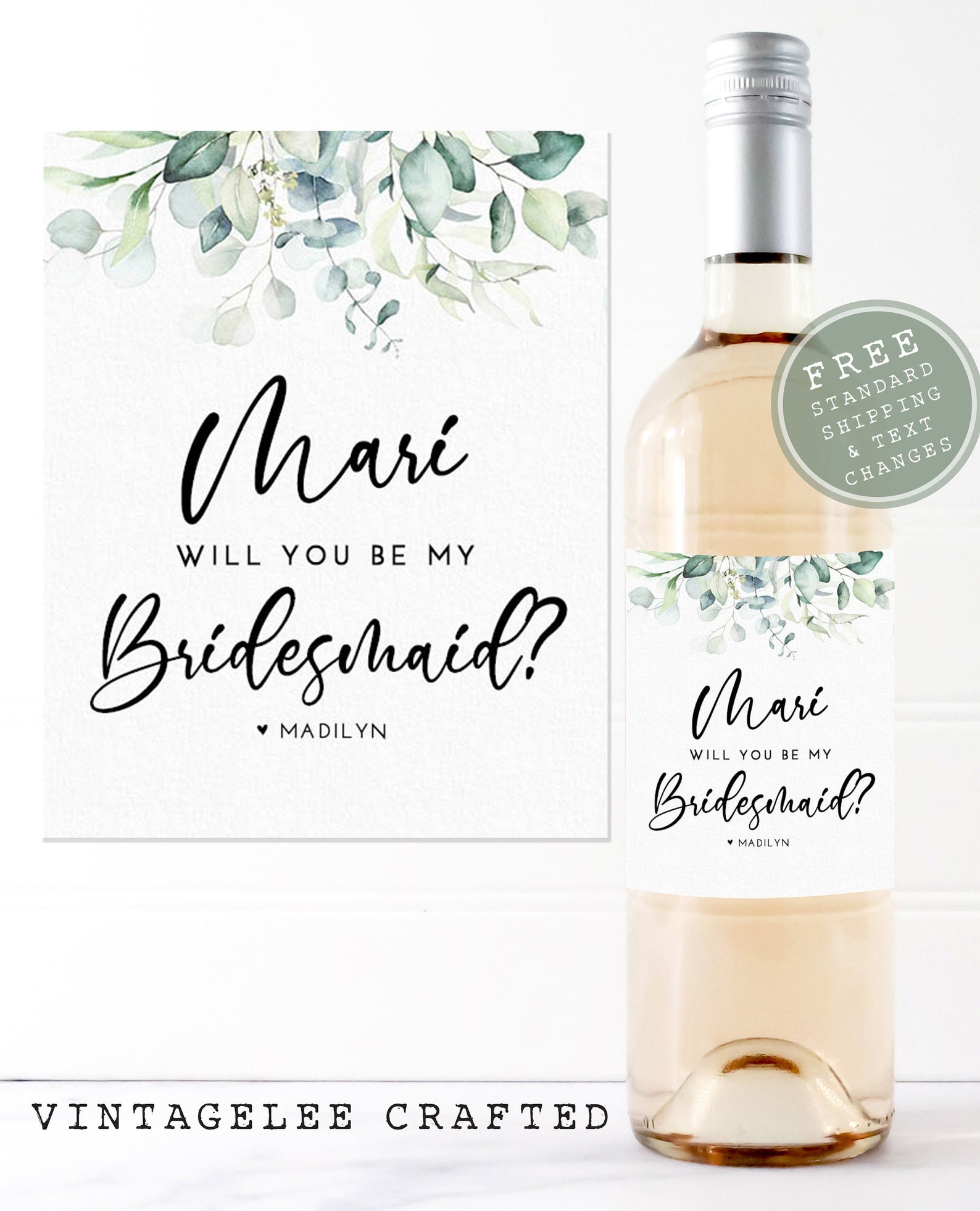 Bridesmaid Wine Label Bridesmaid Gifts Bridesmaid Proposal | Etsy