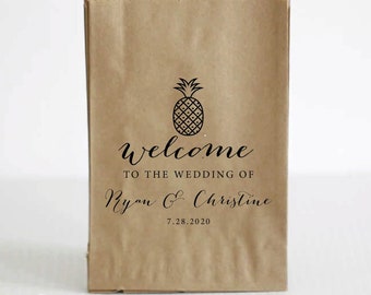 Destination Wedding Favors, Wedding Welcome Bags, Tropical Wedding Favor, Destination Wedding Welcome Bags, Wedding Favor Bag, Pineapple Bag