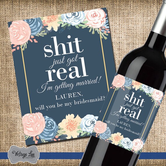 Wine Label Will You Be My Bridesmaid