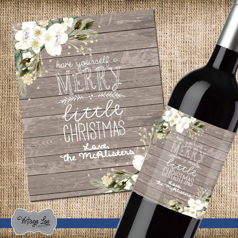 Custom Wine Label Christmas Labels Teacher Christmas Gift Christmas Wine Labels Neighbor Gift Christmas Wine Gift Christmas Wine label