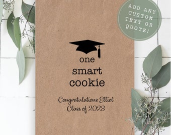 Graduation Treat Bag, Graduation Favor Bags, One Smart Cookie Bag, Graduation Cookie Bag, Graduation Snack Bar, Graduation Decor, Cookie Bar