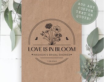 Bridal Shower Wildflower Favors, Wildflower Bridal Shower Favor Bags, Love is in Bloom Favors, Floral Bridal Shower Favor, Wedding Favor Bag