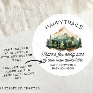 Woodland Baby Shower Stickers, Woodland Baby Shower Favors, Happy Trails Baby Shower Stickers, Woodland Baby Shower Theme, Woodland Animals bild 4