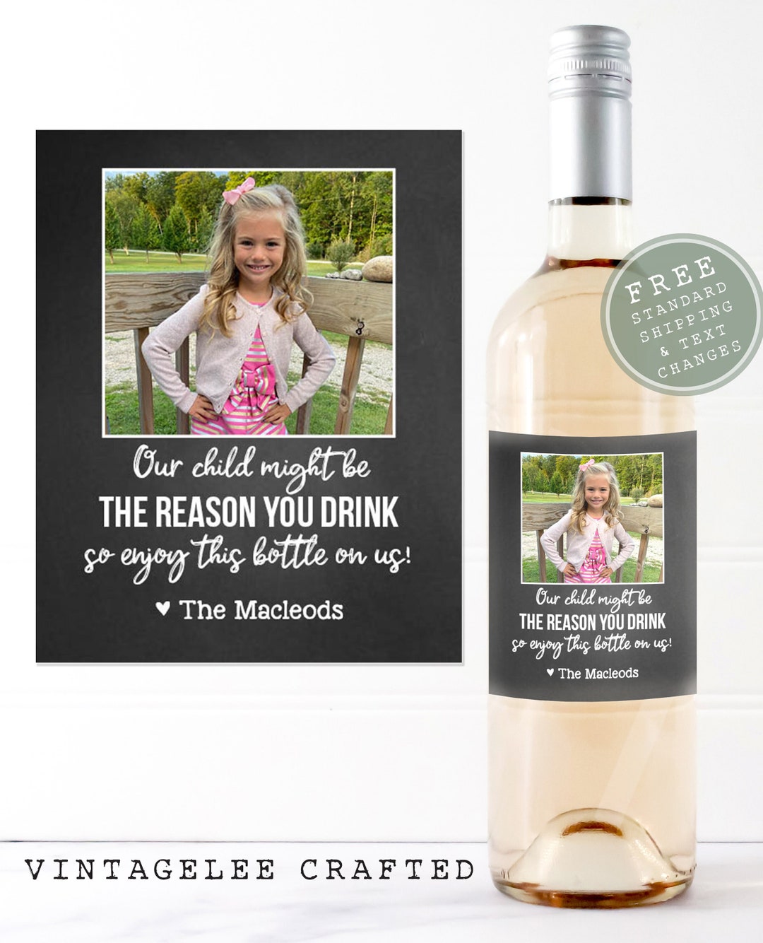 Teacher Wine Label, Personalized Teacher Gift, Custom Wine Label