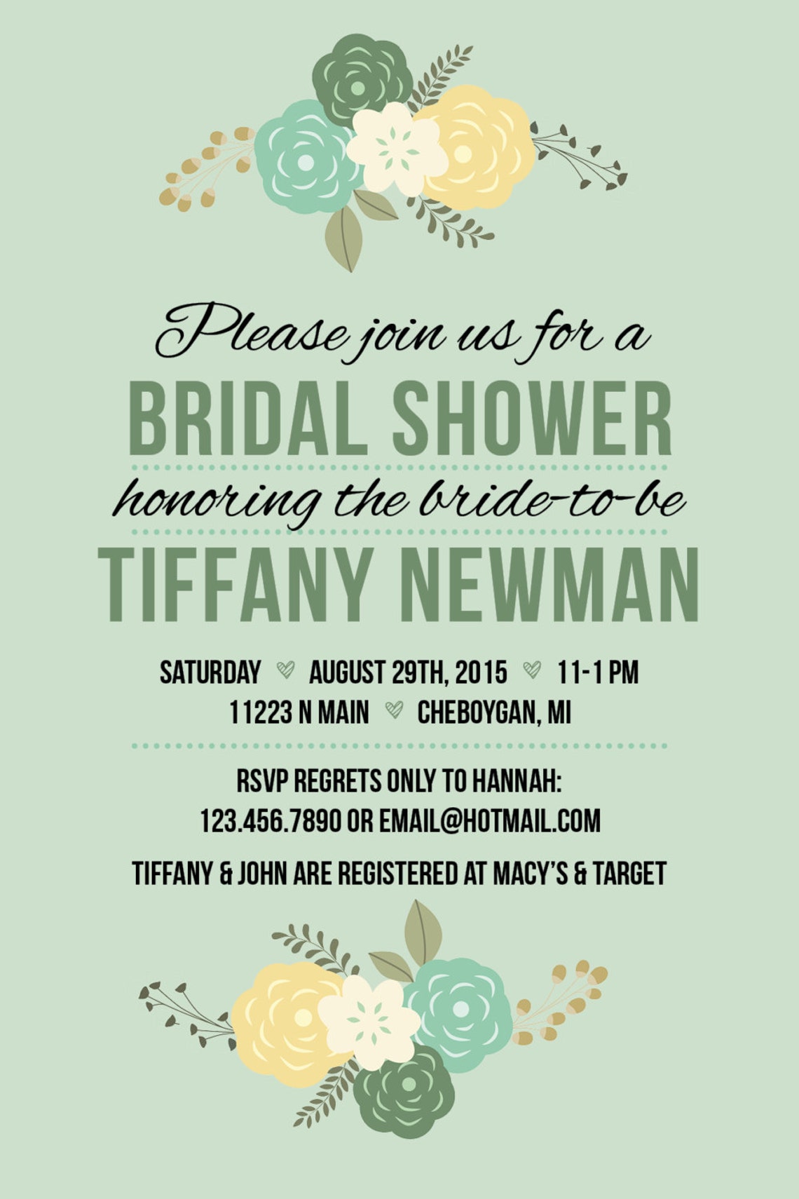 Rustic Bridal Shower Invitation Vintage Bridal Shower Etsy