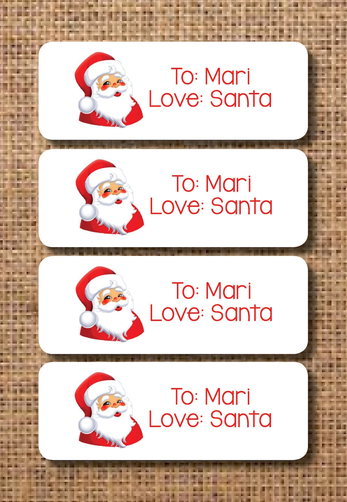 Santa Labels Personalized Santa Labels Christmas Labels Etsy