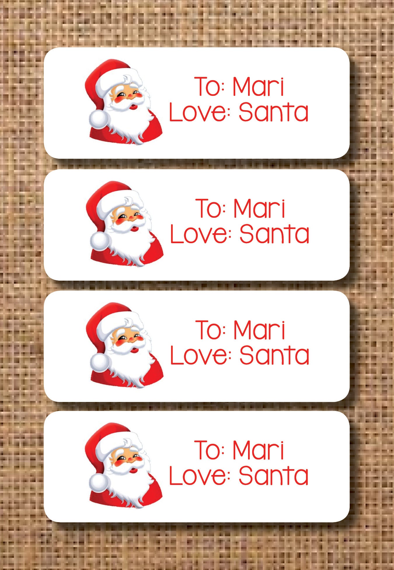 Santa Labels Personalized Santa Labels Christmas Labels | Etsy