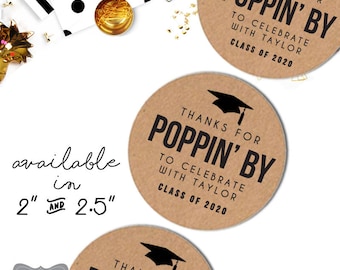 Graduation Popcorn Favors, Graduation Popcorn Labels, Graduation Party Favor, Graduation Favors for Guests, Graduation Sticker, Custom Label