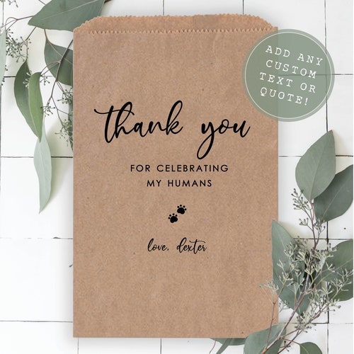 Dog Treat Favor Bag Dog Treat Bags for Wedding Wedding Etsy