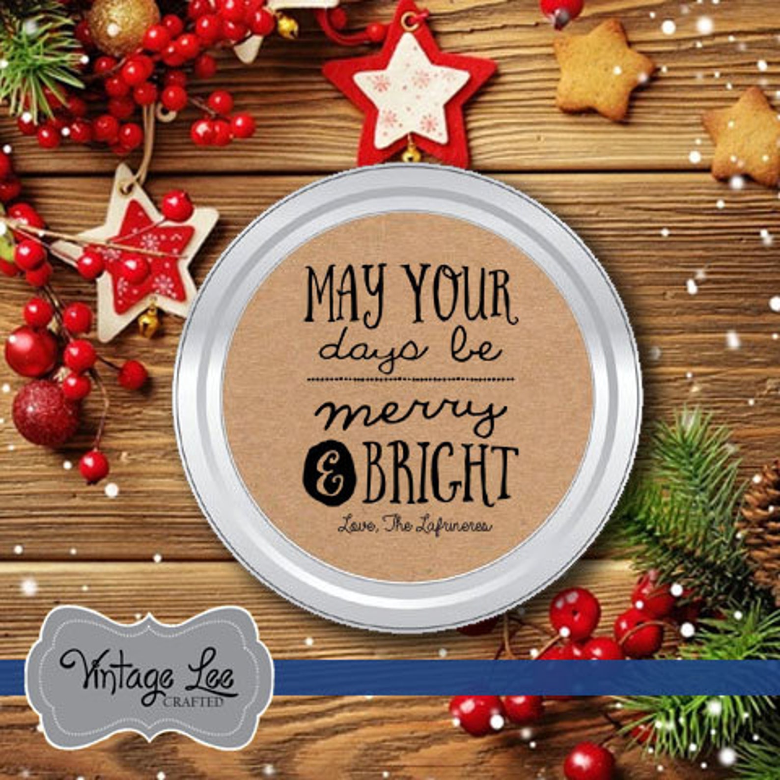 Christmas Mason Jar Label Mason Jar Sticker Baked Goods | Etsy