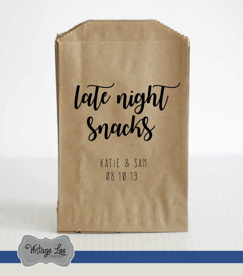 Cookie Bag Personalized Wedding Favor Wedding Favor Bags Wedding Treat Bag Candy Buffet Bag Late Night Snack Bag Cookie Favor Bags