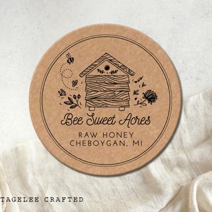 Local Honey Labels, Homemade Honey Label, Farmers Market Labels, Bee Honey Labels, Bee Theme Labels, Honey Favors, Honey Wedding Favors