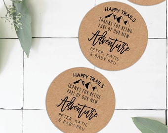 Trail Mix Labels, New Adventure Label, Woodland Baby Shower Favors, Baby Shower Favors, Bridal Shower Stickers, Trail Mix Favors, Adventure
