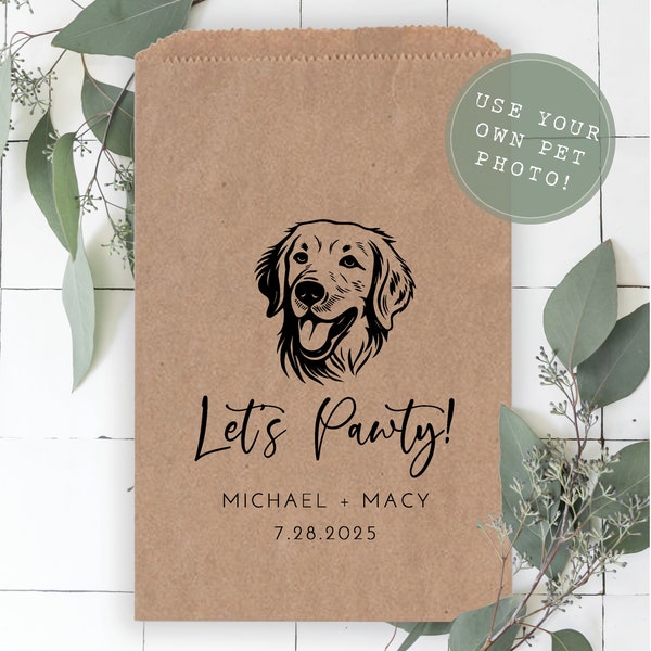 Pet Wedding Favors, Dog Wedding Favors, Wedding Favor Bags, Dog Treat Favor Bags, Pet Photo Favor Bags, Cat Wedding Favors, Doggie Bag Favor