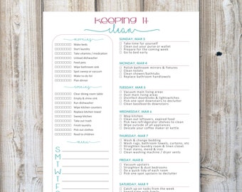 cleaning schedule etsy cleaning house schedule chart