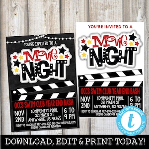 MOVIE NIGHT Invite Outdoor Movie Night Birthday Movie - Etsy