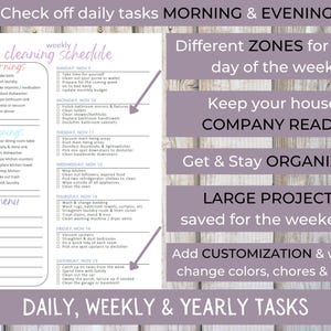 2025 Putz-checkliste To Do Liste Wöchentlicher Reinigungsplan Jährlicher Reinigungsplaner Checkliste für die Reinigung der Bereiche