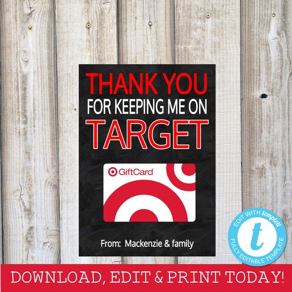 Target Gift Card Holder Teacher Gift Coach Gift Keeping Me On Etsy