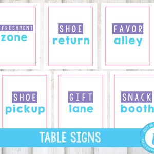 GIRL BOWLING PARTY Signos de mesa / Tarjetas de mesa de fiesta Teen Girl Cumpleaños Bowling Party Favor Gracias Glow Party Custom Editable Templett